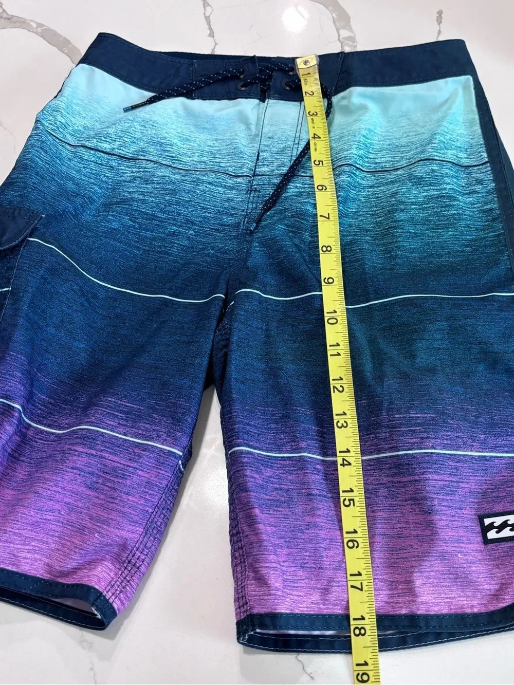 Billabong Ombre Aqua Teal to Purple Boys Board Shorts Swim Trunks Size 25 = 10